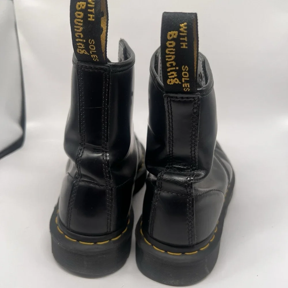 Dr. Doc Martens Bex Smooth combat boots 25345 Black Leather mens 7 womens 8 Lace
